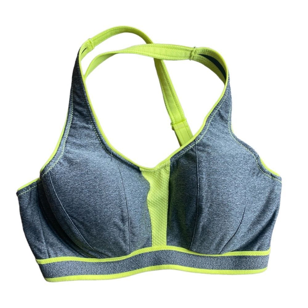 Prima Donna Sport the Sweater Grey and Yellow Sports Bra size 32 C